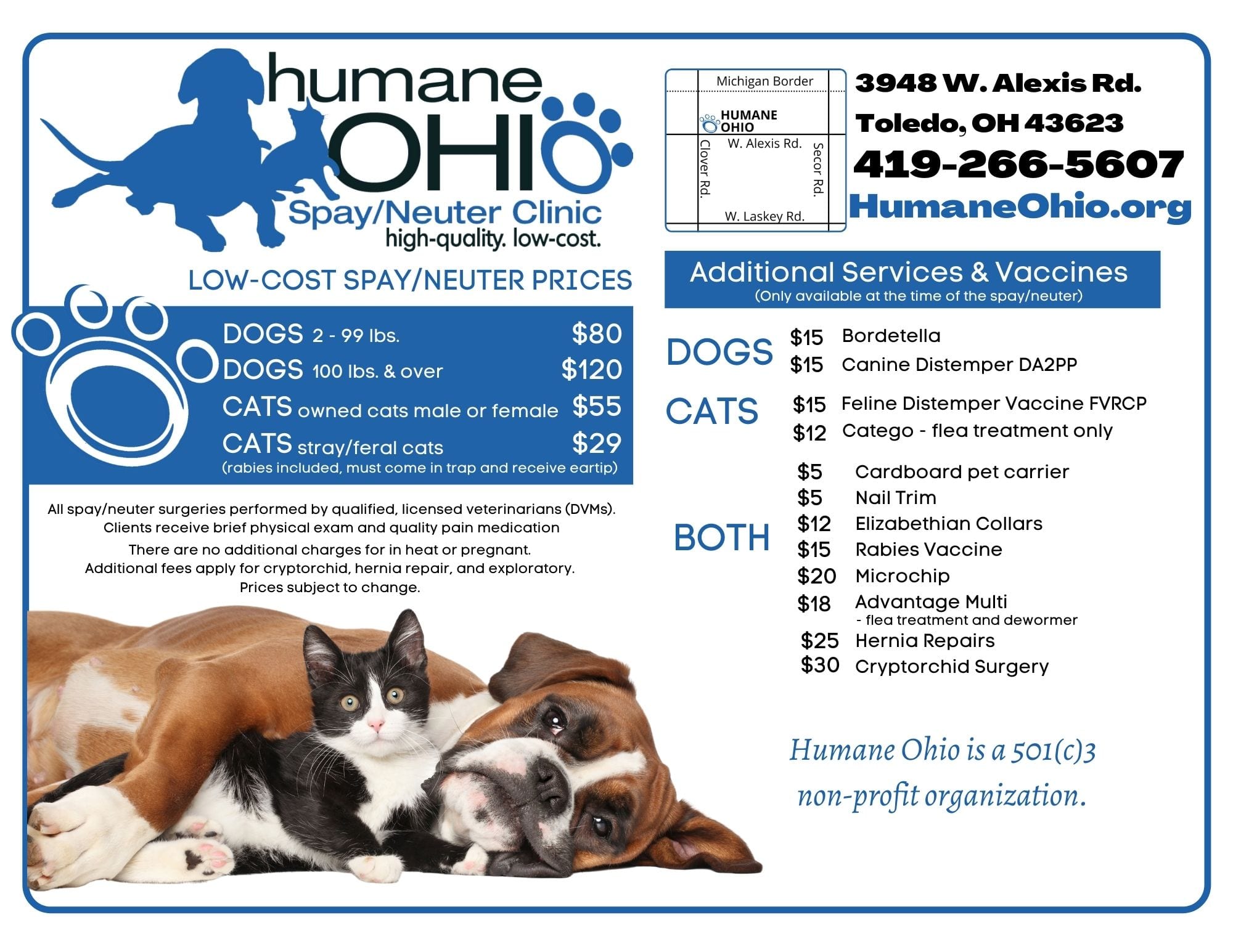 Services Prices Humane Ohio