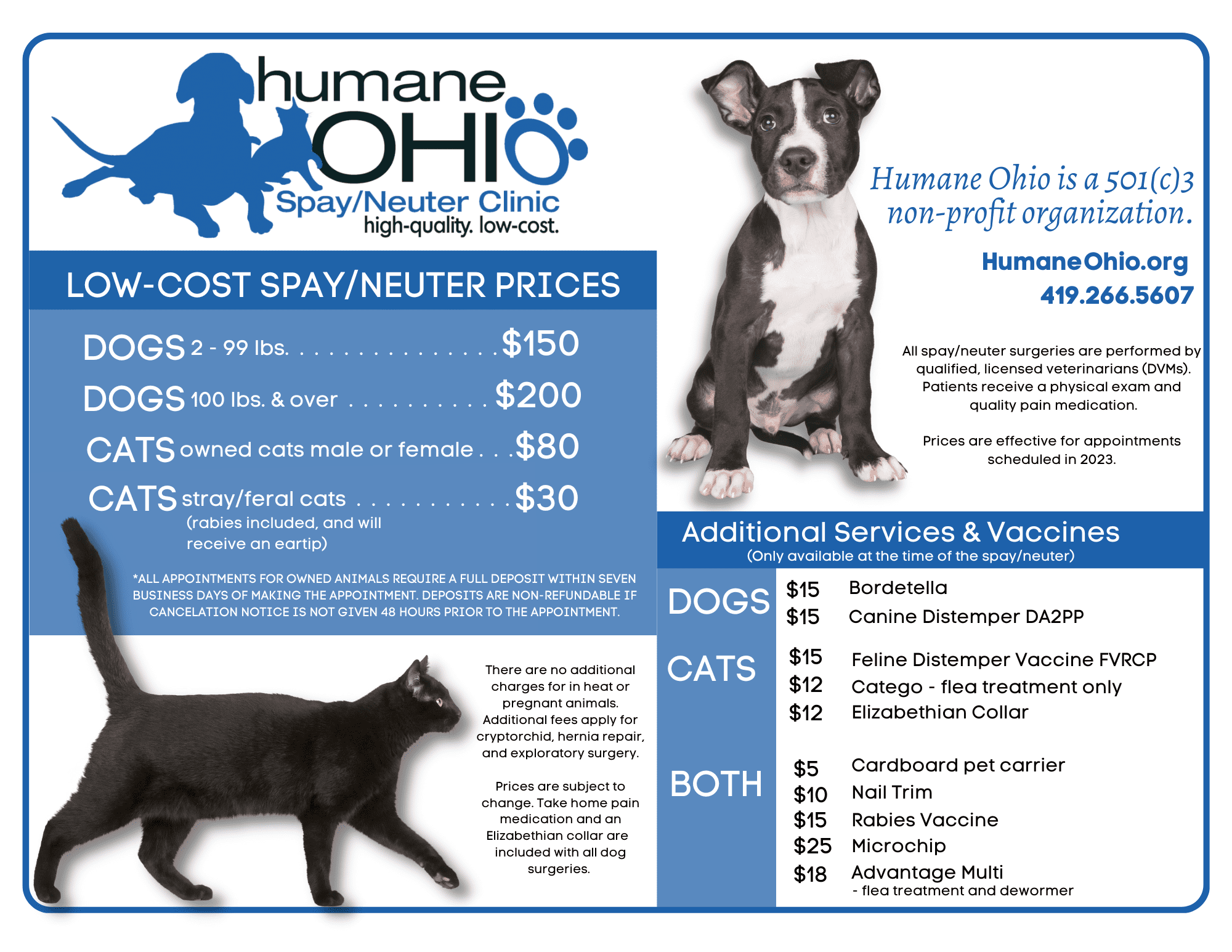 Services & Prices - Humane Ohio
